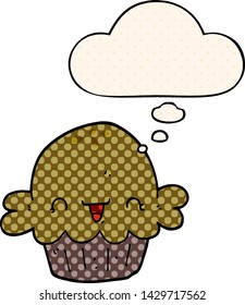 süßer Cartoon-Kuchen mit Gedankenblase im Comicstil
