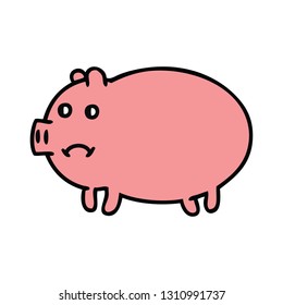 cute cartoon of a pig