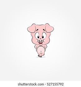 Cute cartoon pig