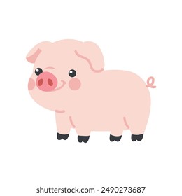 Cute cartoon pig Character animal