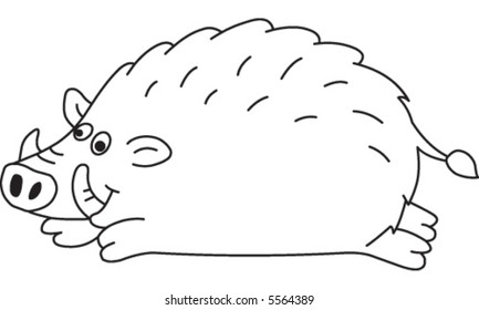 A cute cartoon pig illustration.