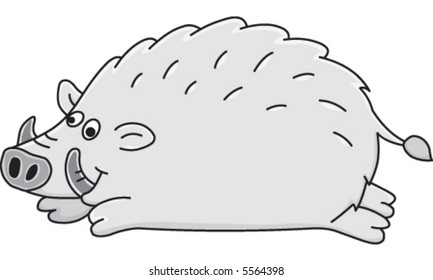 A cute cartoon pig illustration.