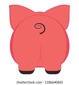 Cute cartoon pig, stylized character design illustration.