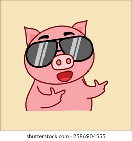 cute cartoon pig vector illustration design. Eps 10. 