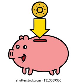cute cartoon of a piggy bank