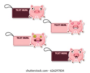 Cute cartoon Pigs vector your text here