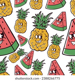 süße Ananas und abstrakte Wassermelone