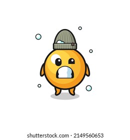 cute cartoon ping pong with shivering expression , cute design