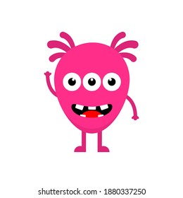 Monster Pink Silhouette Cute Cartoon Kawaii Stock Illustration 1530294737