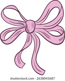 cute cartoon pink bow illustration 
