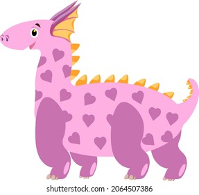 Cute-Cartoon-Rosa-Drachenvektor