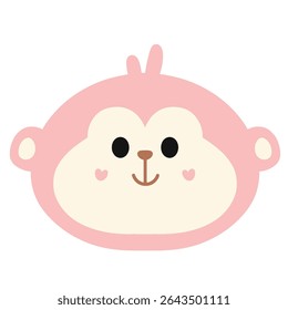 cute cartoon pink monkey illustration