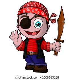 Cute cartoon pirate