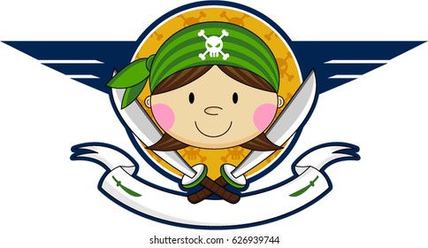 Cute Cartoon Pirate