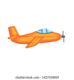 Cute cartoon plane isolated on white background. Good for children's books or for the concept of a startup, packaging, postcard, flyer. Vector illustration