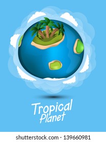 Cute cartoon planet