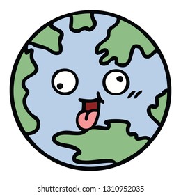 cute cartoon of a planet earth