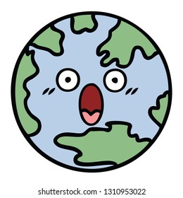 cute cartoon of a planet earth
