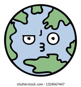 cute cartoon of a planet earth