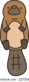 Cute cartoon platypus. Vector illustration of a platypus.