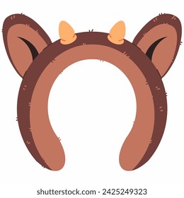 Cute cartoon plush headband vector illustration isolated on a white background.