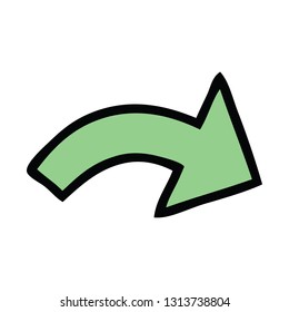 cute cartoon of a pointing arrow