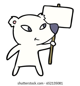 süßer Polarbär mit Protestschild