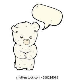 cute cartoon polar bear with speech bubble