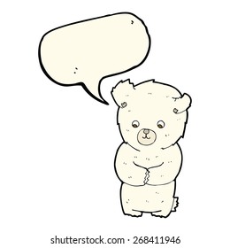 cute cartoon polar bear with speech bubble