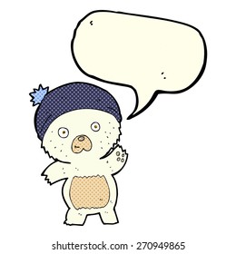 cute cartoon polar bear with speech bubble