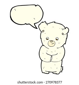 cute cartoon polar bear with speech bubble