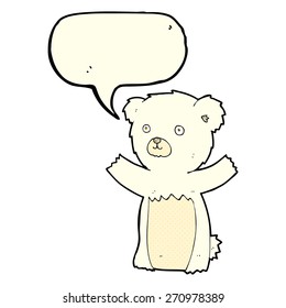 cute cartoon polar bear with speech bubble