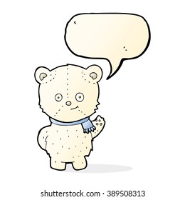 cute cartoon polar bear with speech bubble