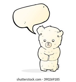 cute cartoon polar bear with speech bubble