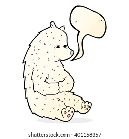 cute cartoon polar bear with speech bubble