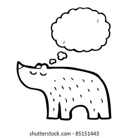 süßes Cartoon-Eisbär-Denken