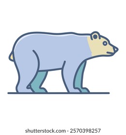 Cute cartoon polar bear vector illustration.