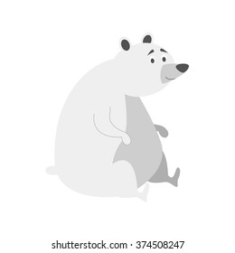 Cute cartoon polar bear vector illustration