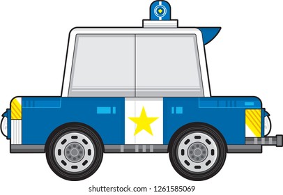 Cute Cartoon Police Car Illustration by Mark Murphy Creative

