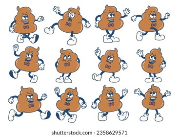 cute cartoon poop expression design element