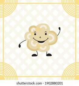 Cute cartoon popcorn. Vector illustration