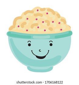 Cute cartoon porridge. Vector illustration