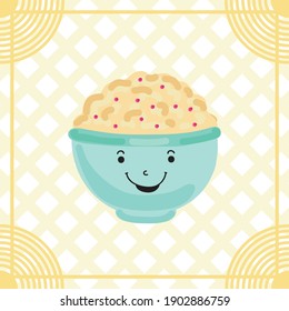 Cute cartoon porridge. Vector illustration