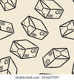 Cute caricatura post paquete doodles patrón de frontera sin fisuras. mosaico de fondo repetible del vector. Plantilla de artesanía acogedora de ilustración de stock para diseño de envoltorio, papel tapiz