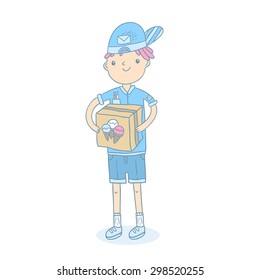 cute cartoon postal man