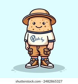 Cute Cartoon Potato Boy wearing shirt