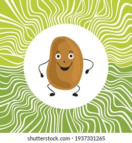 Cute cartoon potato. Vector illustration