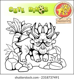 cute cartoon prehistoric dinosaur coloring book
