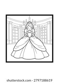Cute Cartoon Princess Standing