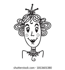Cute cartoon princess. Vector illustration